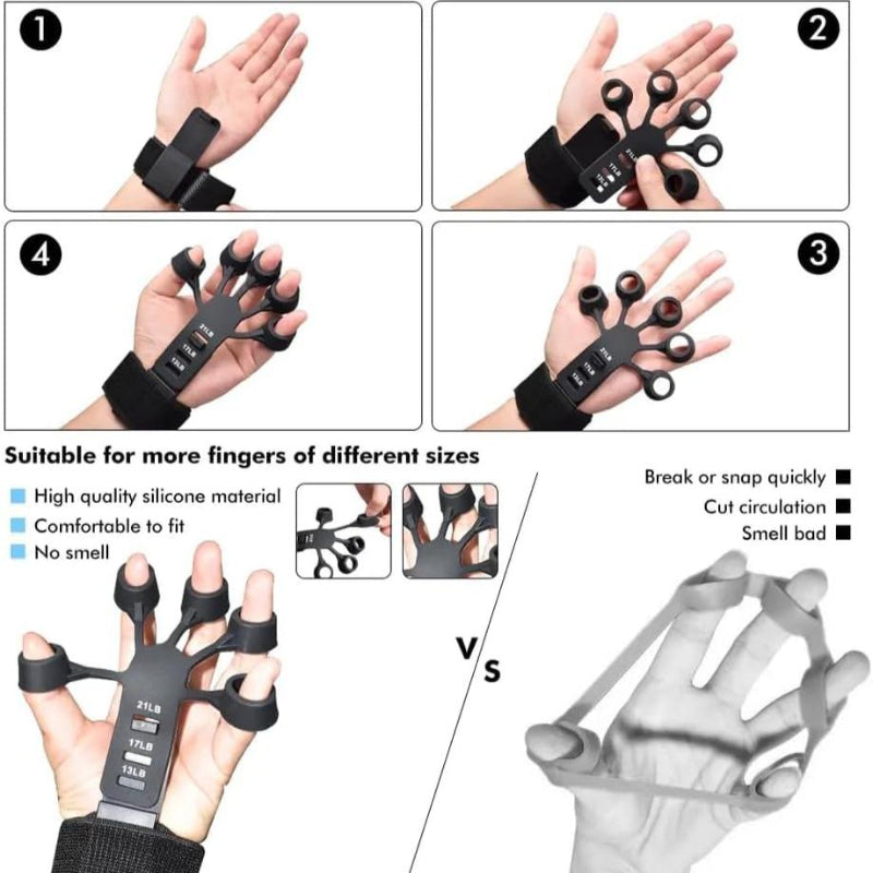 5-Finger Silicone Grip Strengthener Set